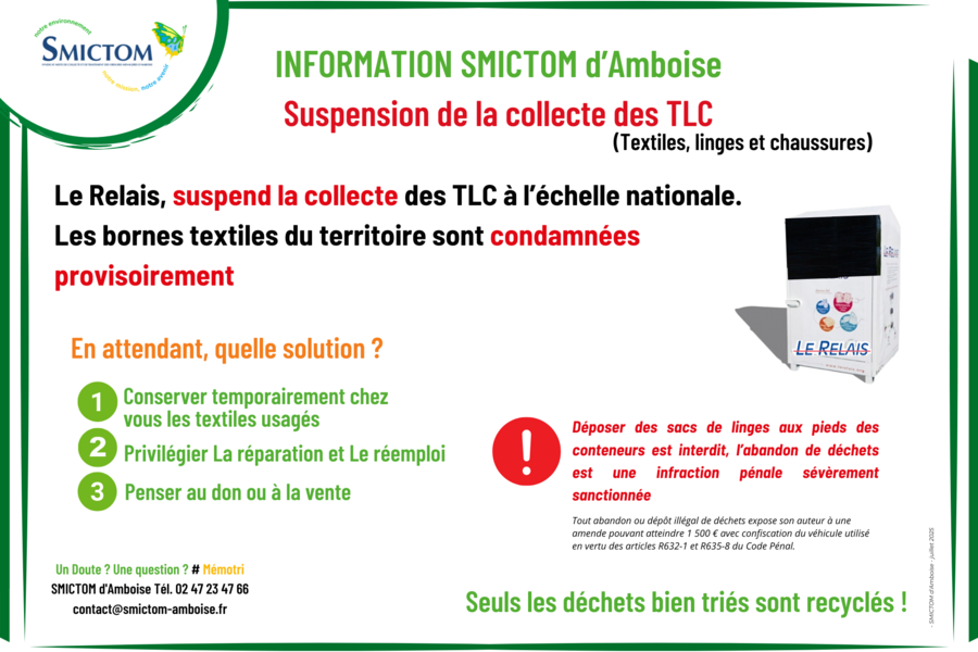 Suspension de la collecte des TLC