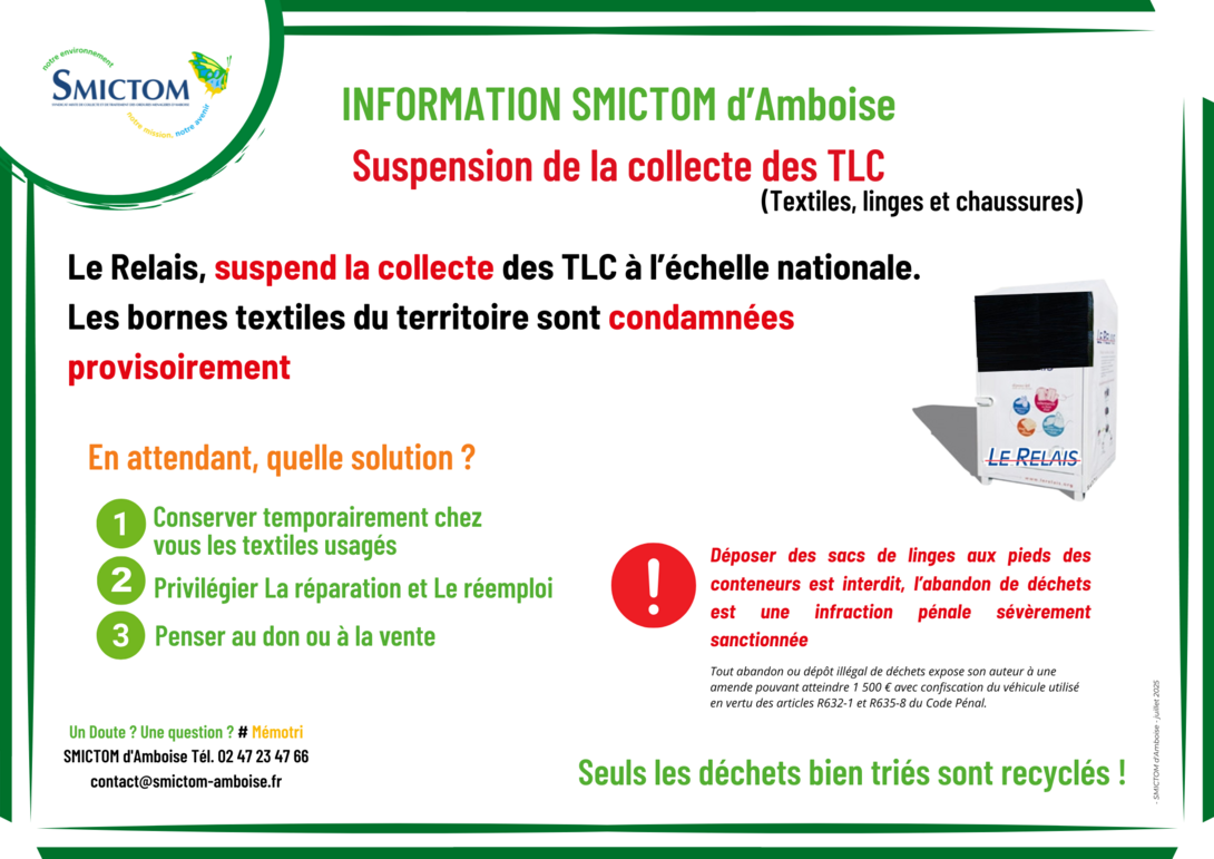 Suspension de la collecte des TLC